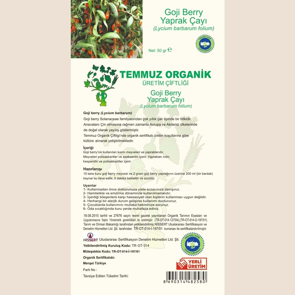 GOJİBERRY YAPRAK ÇAYI 25 GR